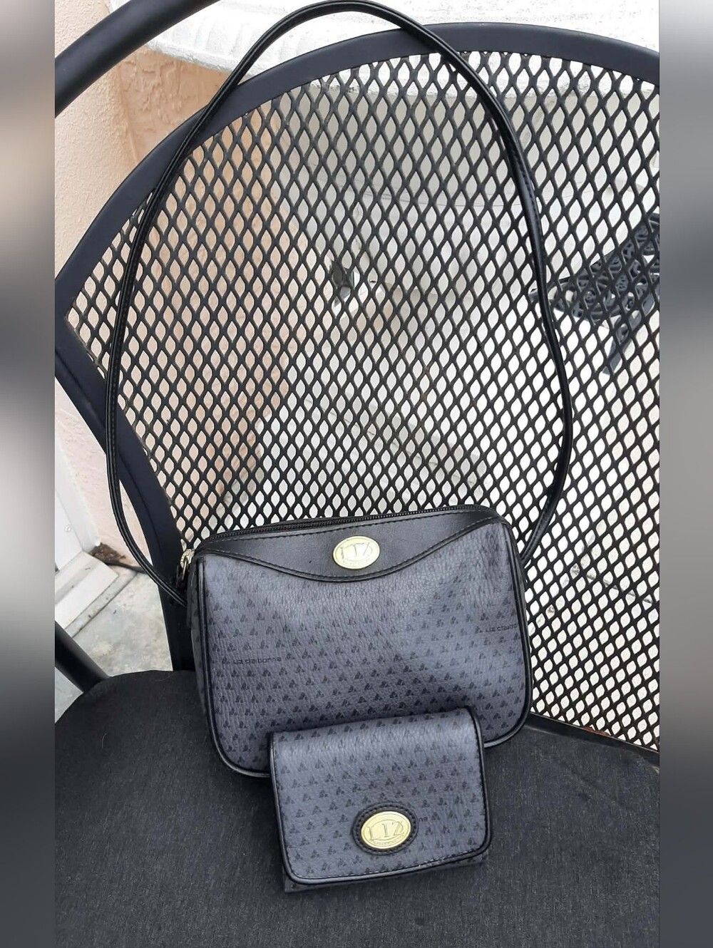 LIZ CLAIBORNE 1997 Mini Square Pochette & Wallet 2 Pc Capsule Set